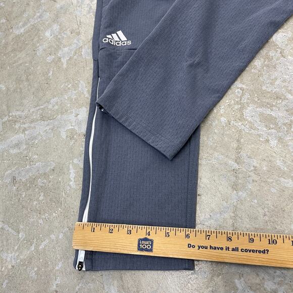 Adidas Pants Mens Medium Gray Team Squad Climalite Gray Sweatpants Zippered - Picture 14 of 16